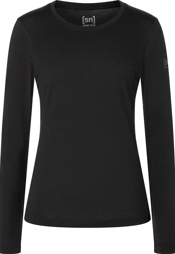 super.natural Women's Arctic230 Long Sleeve Jet Black