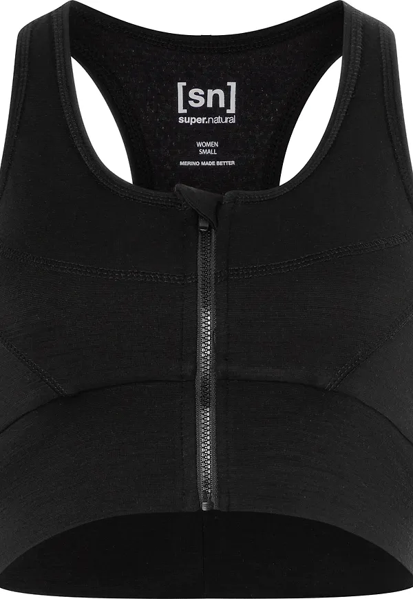super.natural Women's Motion Zip Top Jet Black