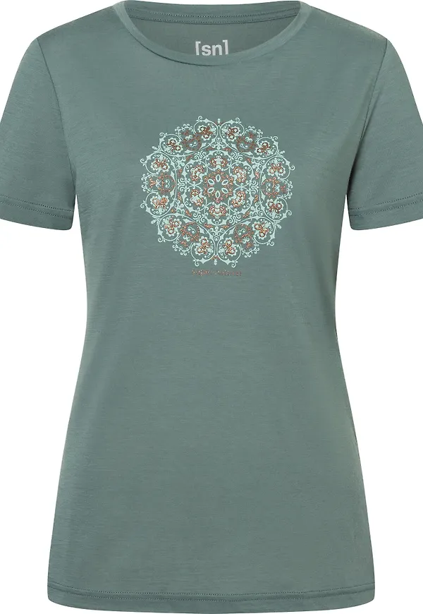 super.natural Women's Ornament Tee Balsam Green/light Jade/copper