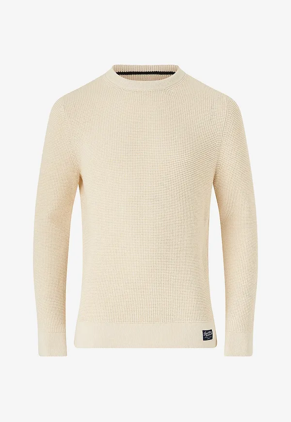Superdry - Tröja Textured Crew Knit Jumper - Beige
