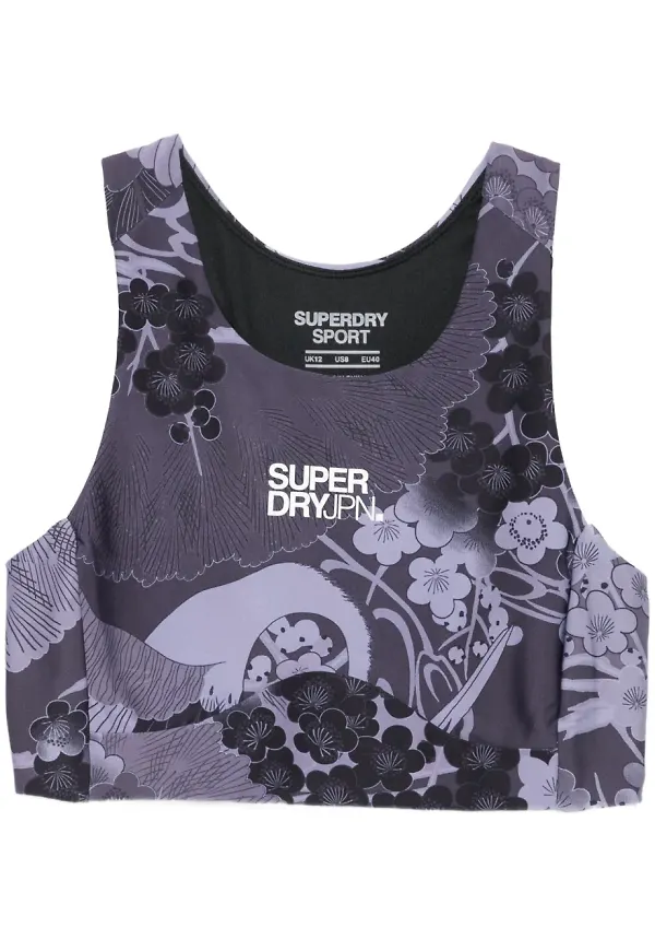 Superdry blommig sport-BH - Grå