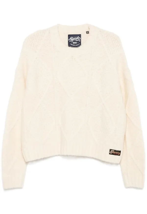 Superdry diamantstickad tröja - Neutral