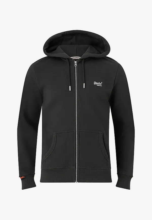 Superdry - Huvtröja Essential Logo Zip Hoodie HB - Svart