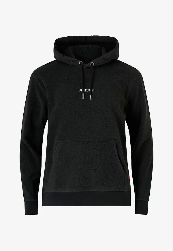 Superdry - Huvtröja Micro Logo Fleece Hood - Svart