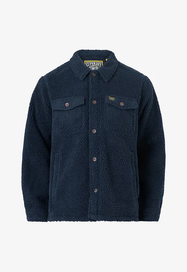 Superdry - Overshirt Retro Fleece Overshirt - Blå
