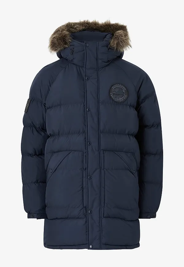 Superdry - Parkas Everest Longline Baffled - Blå