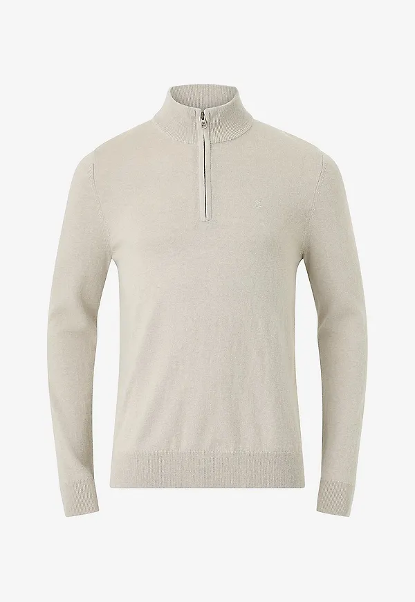 Superdry - Tröja Ess Lw Wool Blend 1/2 Zip - Beige