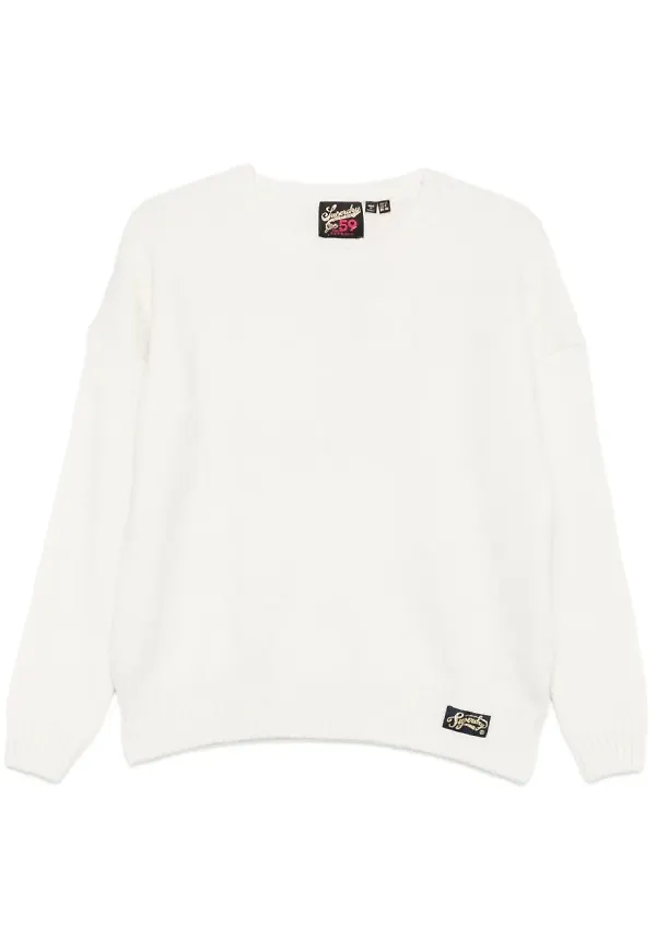Superdry tröja med logotypmärke - Vit