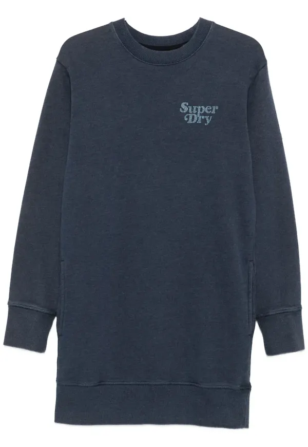 Superdry tröjklänning med logotyp - Blå