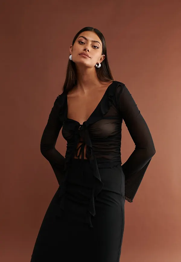 Superfrilly mesh top