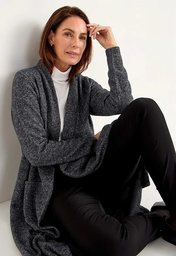 Supermjuk, lång cardigan med fickor Beata