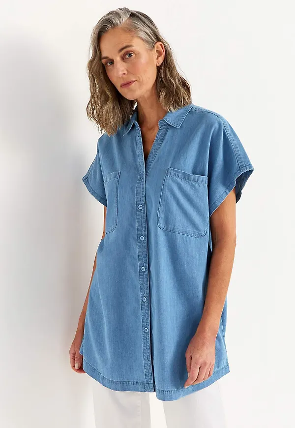 Supermjuk jeanstunika för dam