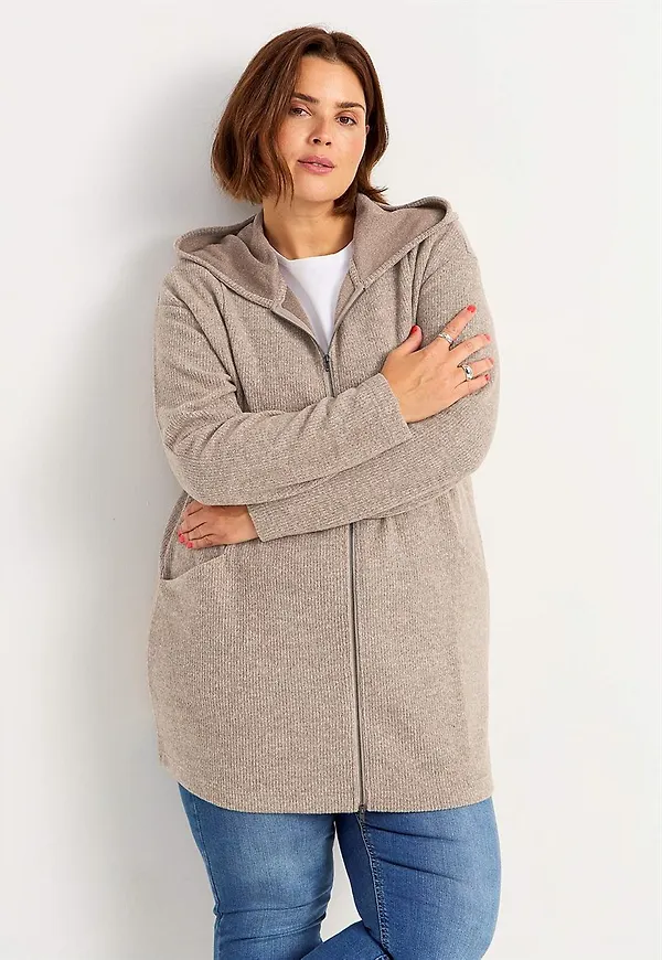 Supermjuk lång cardigan med fickor Beata