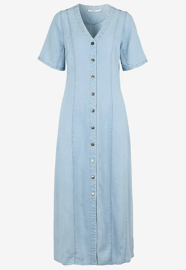 Supermjuk Premium jeansklänning med knappar