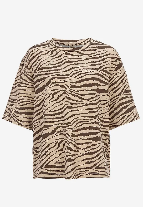 Supermjuk t-shirt med zebramönster