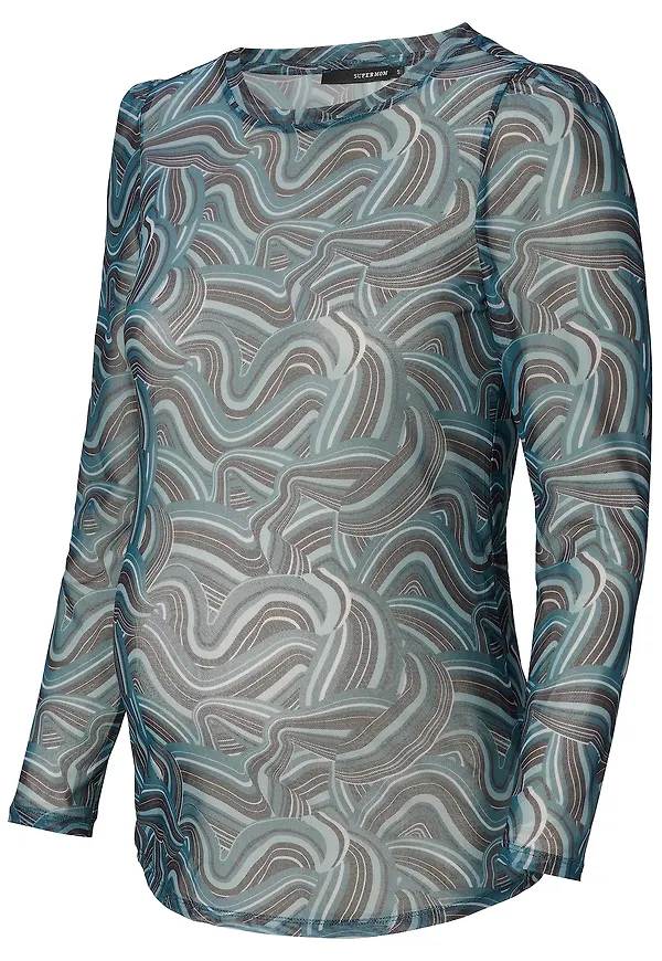 Supermom T-shirt 'Devine' grön / svart / vit