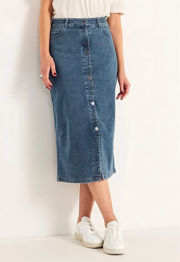 Jeanskjol med stretch Sara