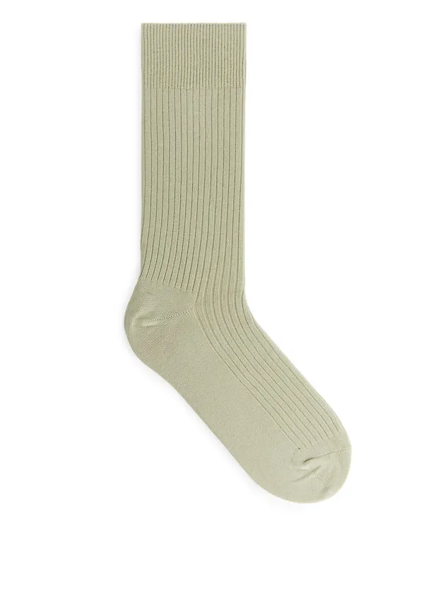 Supima Cotton Rib Socks - Green