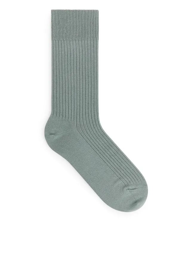 Supima Cotton Rib Socks - Green