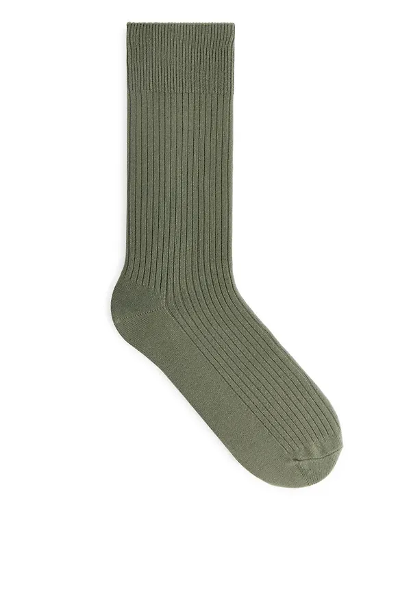 Supima Cotton Rib Socks - Green
