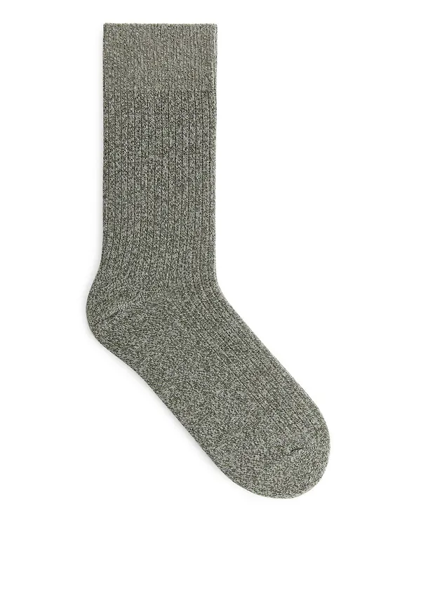 Supima Cotton Rib Socks - Green