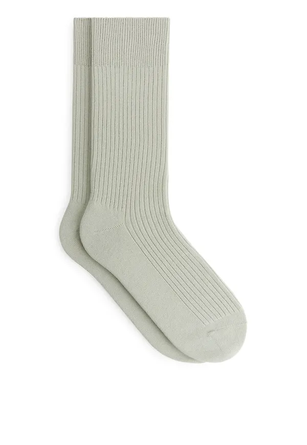 Supima Cotton Rib Socks - Green