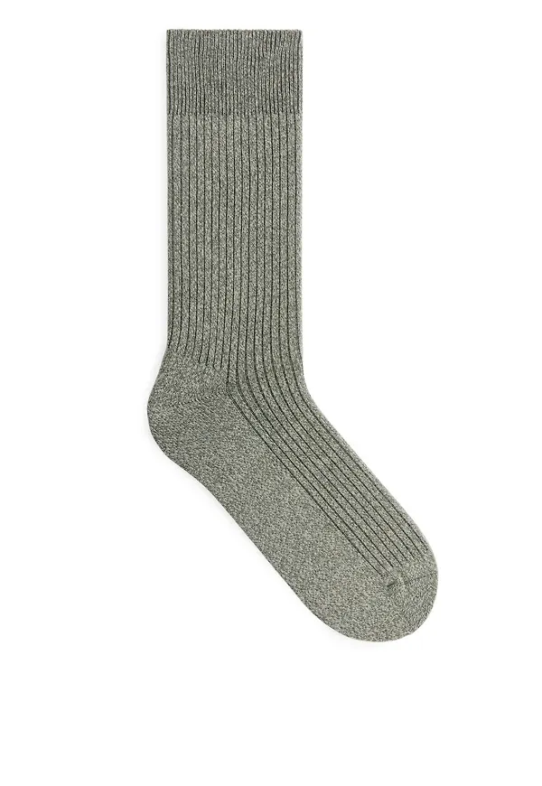 Supima Cotton Rib Socks - Green