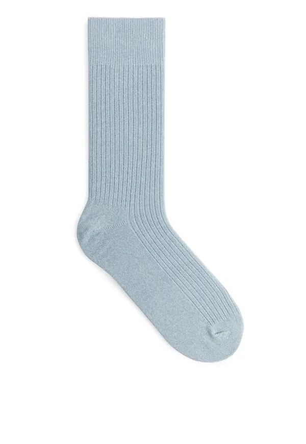 Supima Cotton Rib Socks - Turquoise