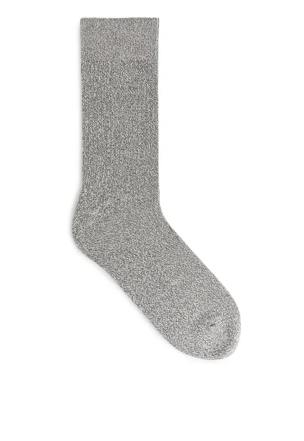 Supima Cotton Rib Socks - Beige