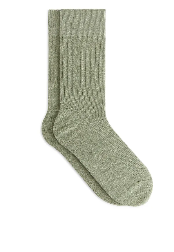Supima Cotton Rib Socks - Green