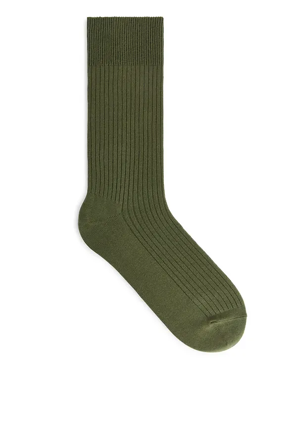 Supima Cotton Rib Socks - Green