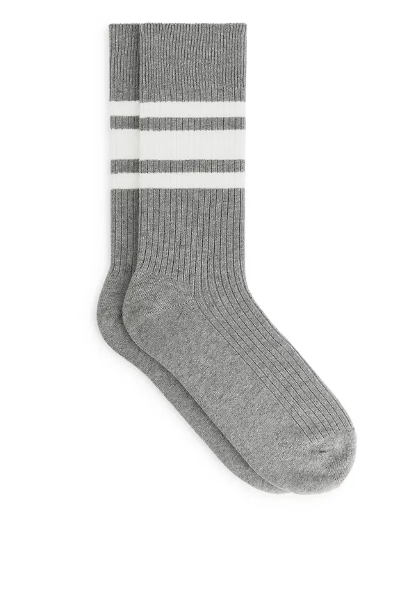 Supima Cotton Rib Socks - Grey