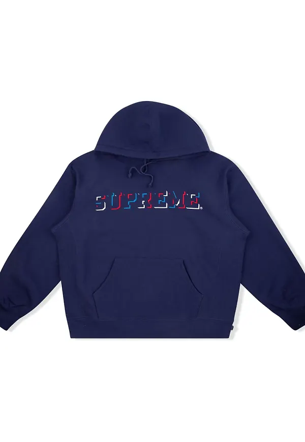 Supreme Drop Shadow hoodie - Blå
