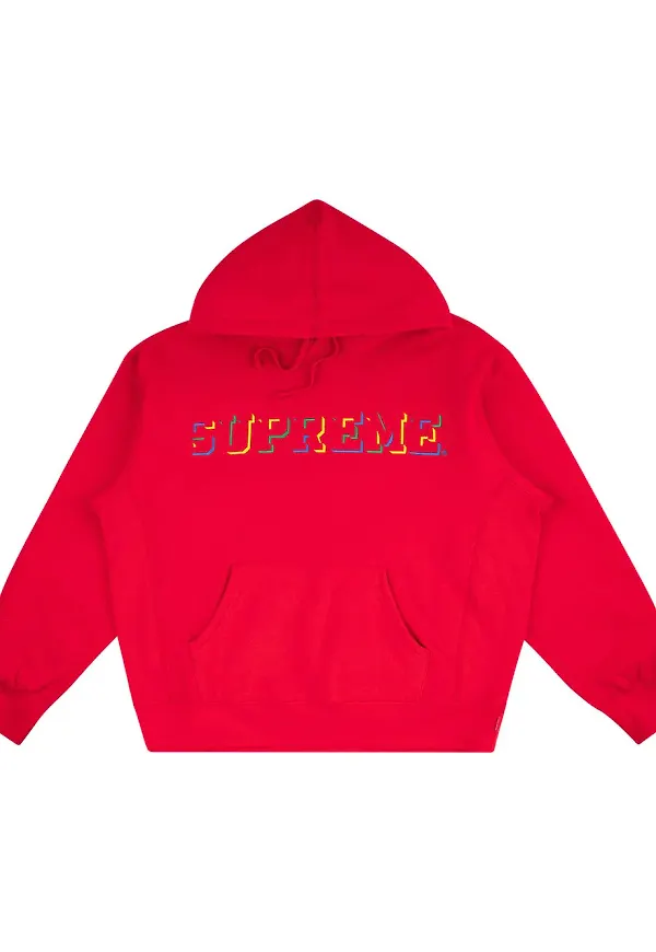 Supreme Drop Shadow hoodie - Röd
