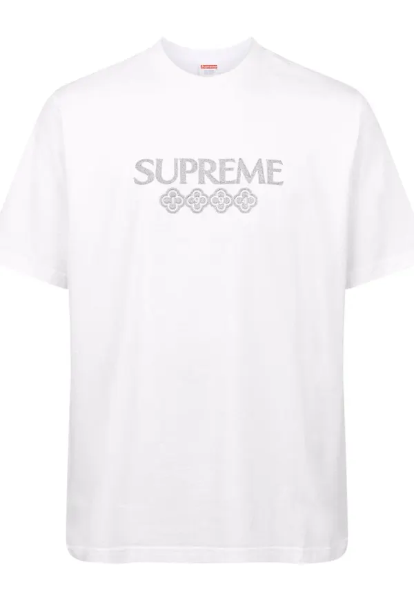 Supreme glittrig t-shirt - Vit