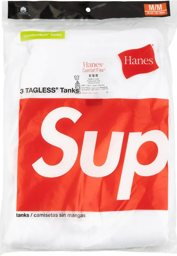 Supreme Hanes 3-pack linnen - Vit