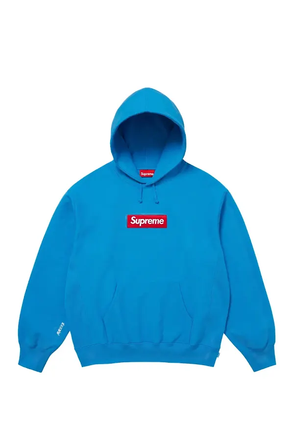 Supreme hoodie med logotyp - Blå