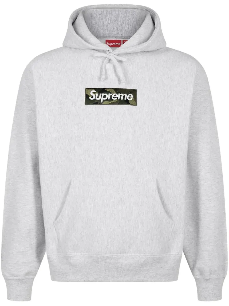 Supreme hoodie med logotyp - Grå