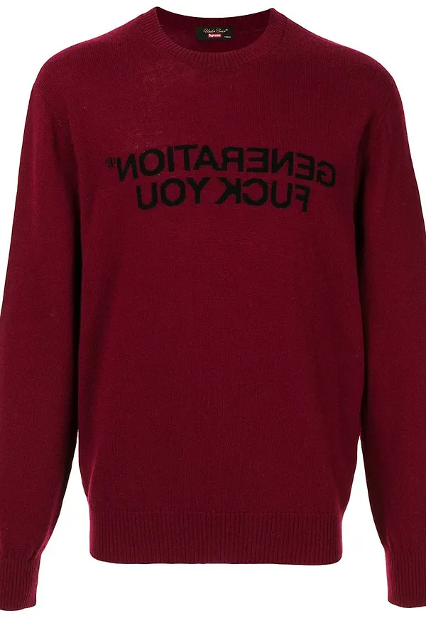 Supreme intarsiastickad tröja - Röd