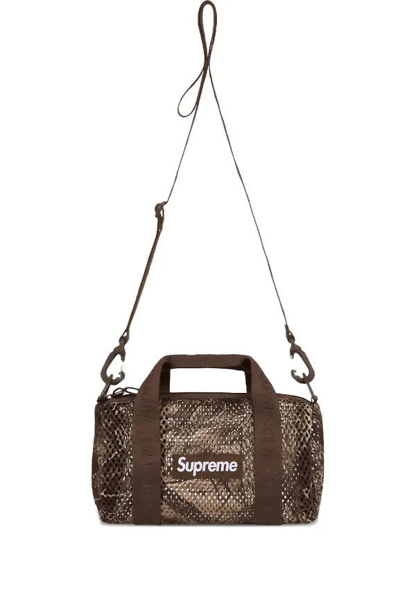 Supreme liten duffelväska i mesh - Brun