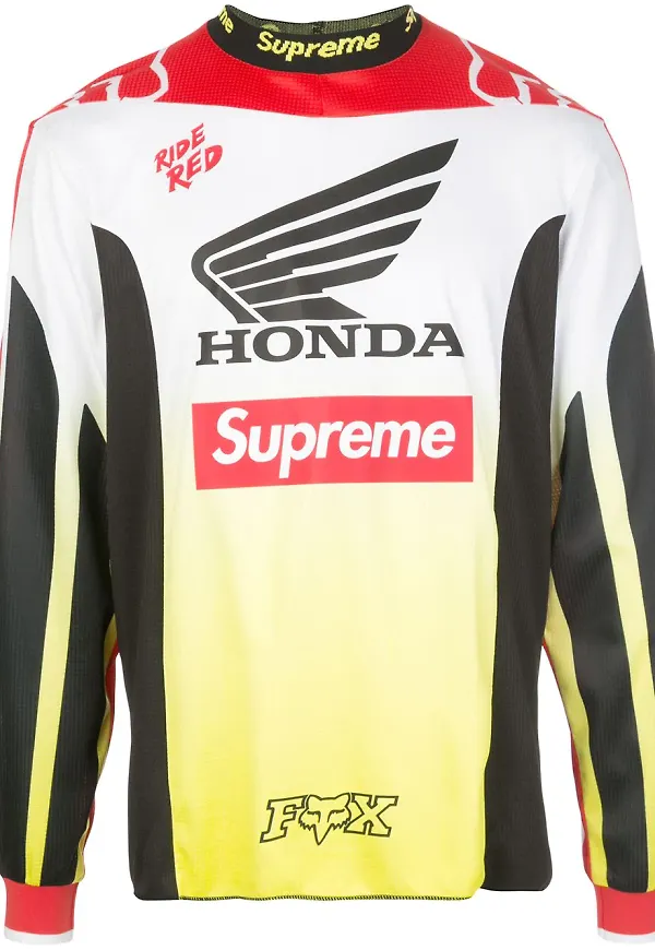 Supreme långärmad t-shirt med tryck - Röd