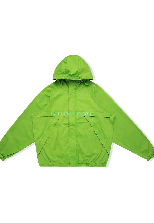 Supreme Overdyed huvjacka i twill - Grön
