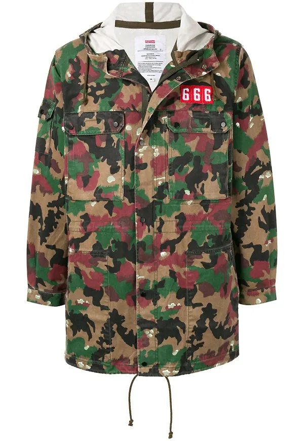 Supreme parkas med huva - Flerfärgad
