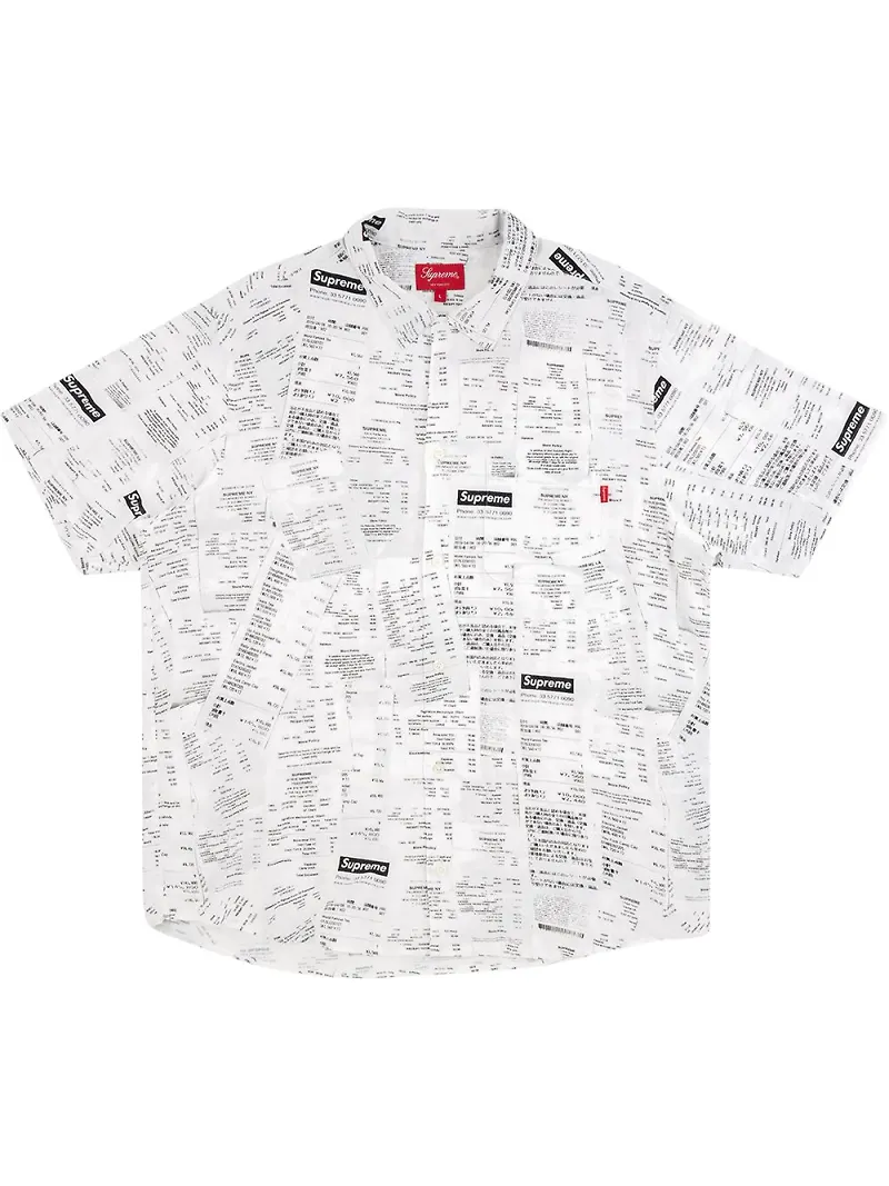 Supreme Receipts kortärmad skjorta - Vit