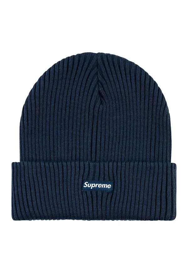 Supreme ribbad bred mössa - Blå