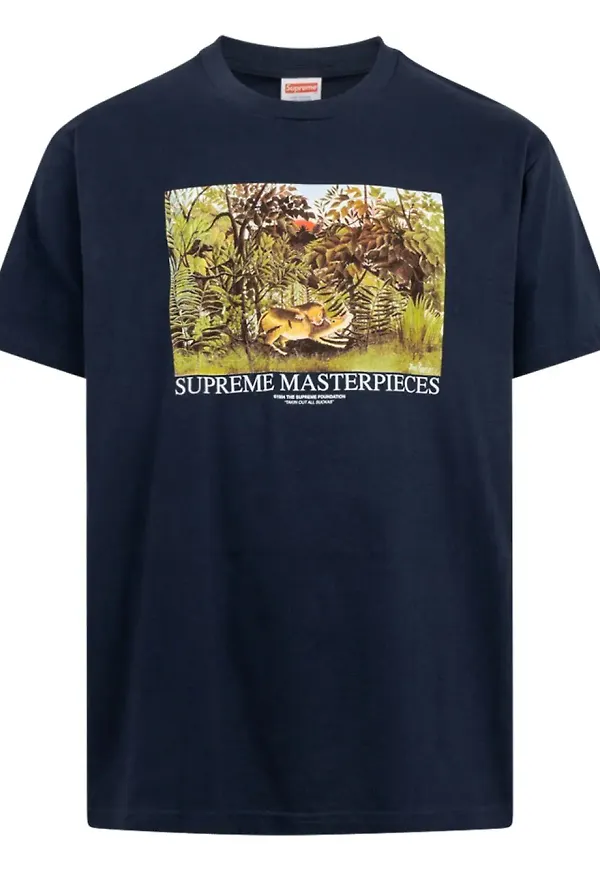 Supreme SS20 mönstrad t-shirt - Blå