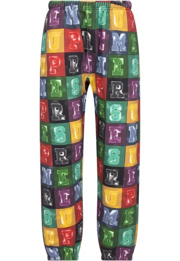 Supreme sweatpants med tryck - Grön