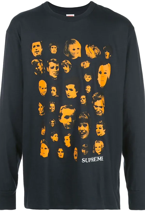 Supreme t-shirt med ansiktstryck - Svart