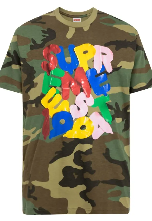 Supreme t-shirt med ballongtryck - Brun