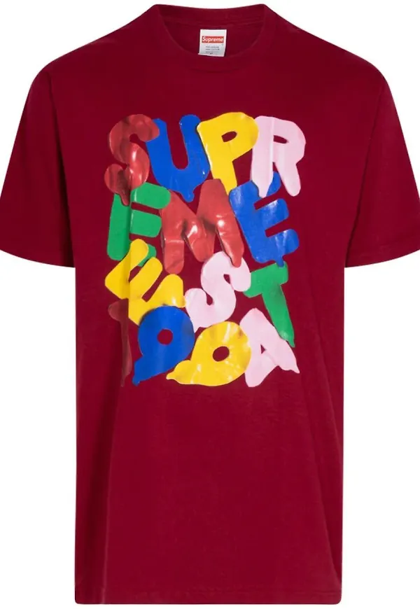 Supreme t-shirt med ballongtryck - Röd